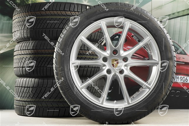 20" koła zimowe Cayenne COUPE Design, komplet, felgi 9J x 20 ET50 + 10,5J x 20 ET55 + opony zimowe Continental 275/45 R20 + 305/40 R20, z czujnikami ciśnienia