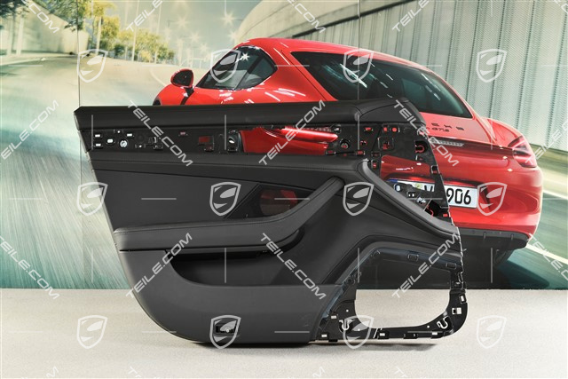 Tapicerka drzwi, Przód, skóra, Czarna, L