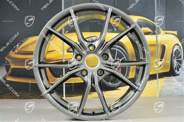 20" Komplet felg Carrera S IV, 8J x 20 ET57 + 10J x 20 ET45, Platinum satynowy mat