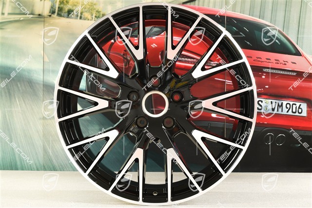 21" Felgensatz Panamera Exclusive Design, 9,5J x 21 ET71 + 11,5J x 21 ET69, schwarz hochglanz