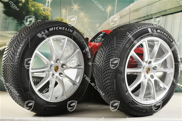 20" koła zimowe Cayenne Design, komplet, felgi 9J x 20 ET50 + 10,5J x 20 ET64 + NOWE opony zimowe Michelin 255/55 R20 + 295/45 R20, z czujnikami ciśnienia