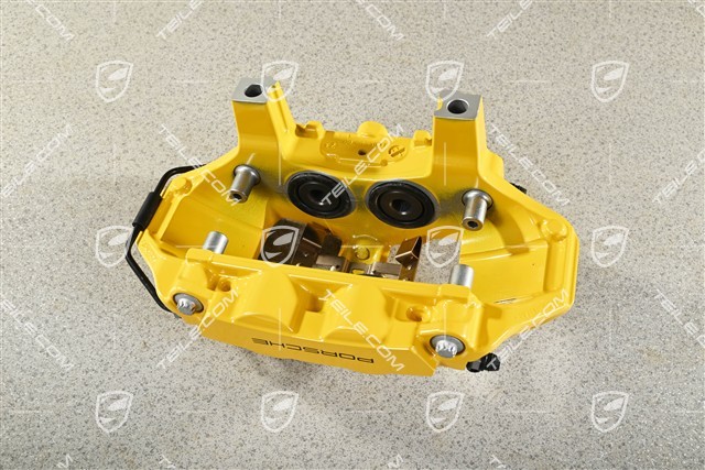 Brake caliper, PCCB ceramic brakes, yellow, rear axle, L