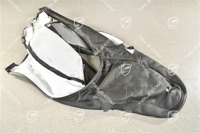 Lehnenbezug, Aussenteil, Sportsitz, Leder Schwarz, L