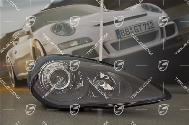 Xenon headlight set, bi-xenon, Turbo, black, L+R