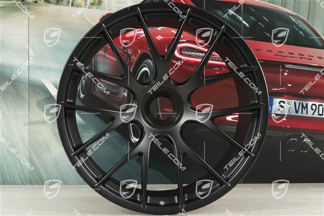 GT2RS / GT3RS Felga, Magnesium, centralnie mocowana, 12,5J x 21 ET48, czarny satynowy półmat