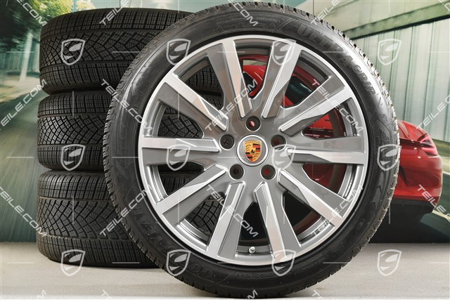 20-inch Taycan Tequipment Design winter wheel set, rims 9J x 20 ET54 + 11J x 20 ET60 + Goodyear winter tyres 245/45 R20 + 285/40 R20
