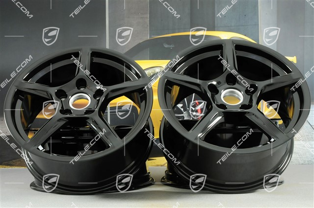 18" Felgensatz "Boxster", 8J x 18 ET57 + 9J x 18 ET47, schwarz hochglanz
