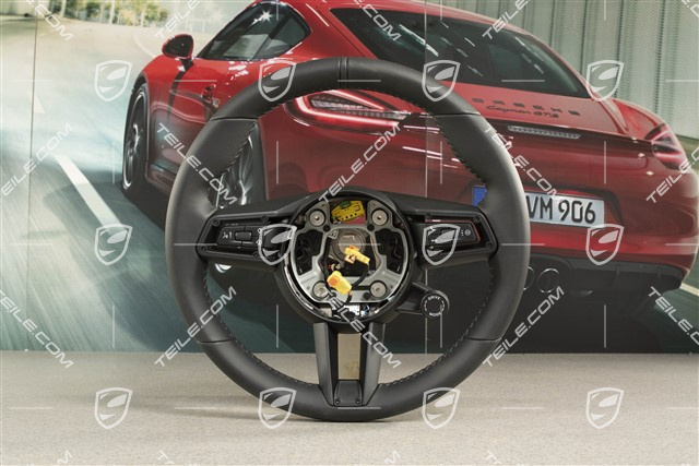 Sports Steering wheel GT leather, multifunction, heated, black/black leather