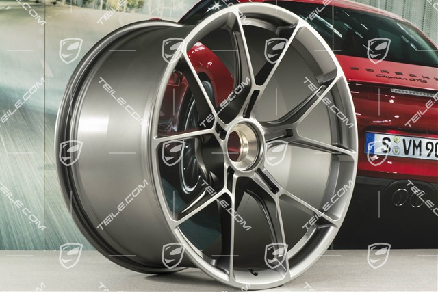 20"+21" GT3 Felgen Satz, 9,5J x 20 ET46 + 12J x 21 ET45, in Darksilver
