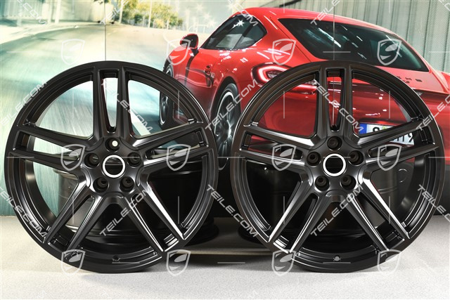 20" Komplet felg "Macan Turbo", 9J x 20 ET 26 + 10J x 20 ET19, BORBET, czarny półmat