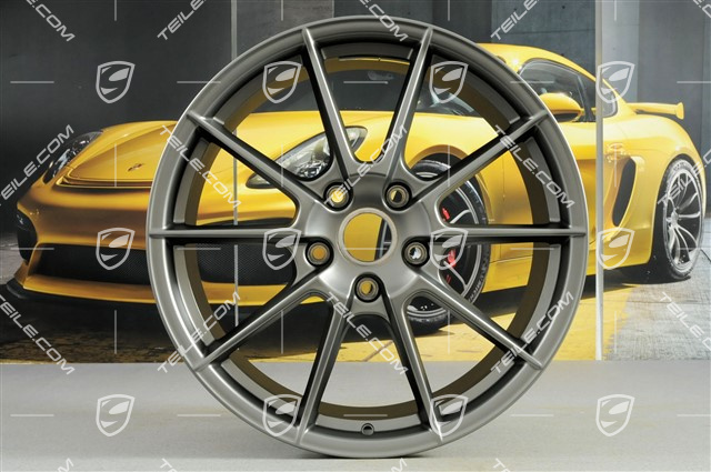 20-inch Spyder wheel rim set, rims 8,5J x 20 ET57 + 10,5J x 20 ET47, Platinum satin mat