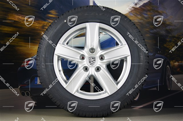 18" Cayenne S III Winterräder Satz, 4x Felgen 8 J x 18 ET 53 + 4x Dunlop Winterreifen 255/55 R 18 109V XL M+S, mit RDK-Sensoren