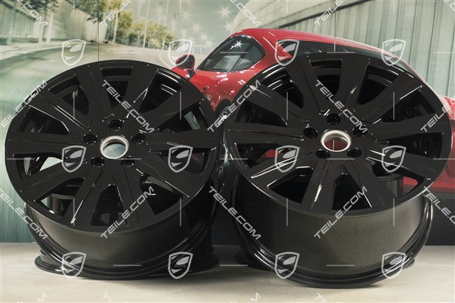 20-inch Taycan Tequipment Design wheel rim set, 9J x 20 ET54 + 11J x 20 ET60, black high gloss