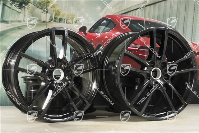 20" komplet felg Cayenne Sport COUPE Design, 10,5J x 20 ET55 + 9J x 20 ET50, czarny wysoki połysk