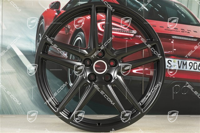 20-inch wheel rim set "Macan Turbo", 9J x 20 ET26 + 10J x 20 ET19, CMS, black satin mat