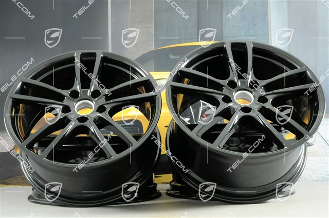 20" Cayenne Sport Felgensatz, 10,5J x 20 ET64 + 9J x 20 ET50, schwarz hochglanz