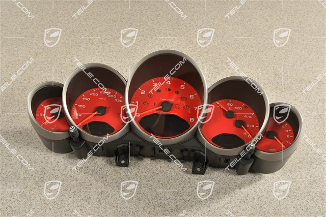 Kombiinstrument / Tacho, 6-Gang Schaltgetriebe, Zifferblatt Indischrot