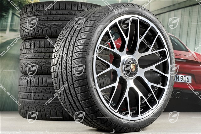 20" Turbo S central locking winter wheel set for Turbo S, wheels 8,5J x 20 ET51 + 11J x 20 ET59 + NEW Pirelli Sottozero II winter wheels 245/35 R20+295/30 R20, TPMS