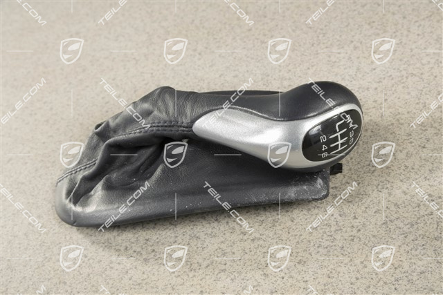 Gear shift knob, sport-silver, Metropole blue, 6-speed