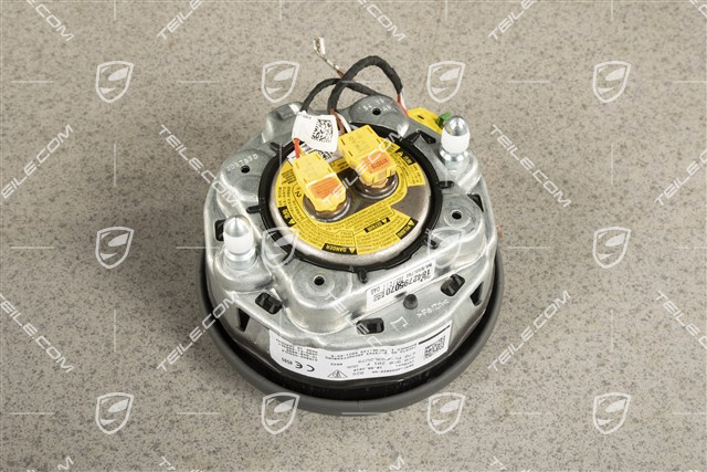 Airbag unit, steering wheel, Leather, Slate grey