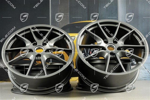 20-inch wheel rim set Carrera S III, 8J x 20 ET57 + 9,5J x 20 ET45, Platinum