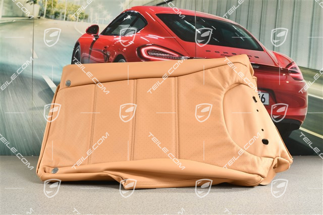 Back seat backrest cover, smooth leather, seat heating, Sand Beige, L