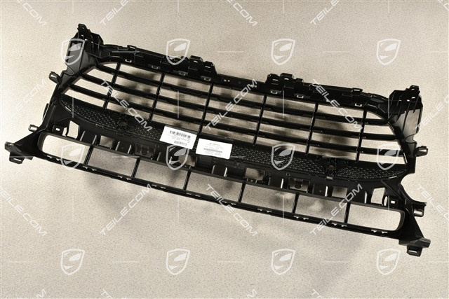 Front bumper Grille, centre / middle , PDC with Real Top View, Black