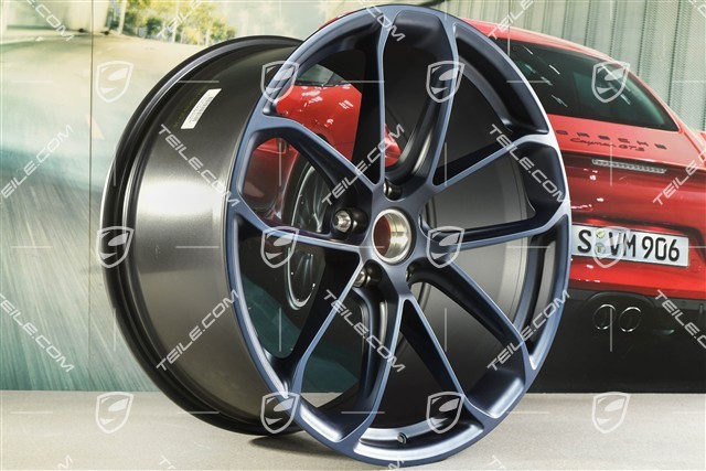 22-inch GT wheel rim set, rims 10,5J x 22 ET49 + 11,5J x 22 ET52, ocean blue pearl effect