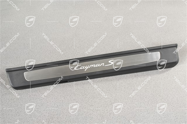 Einstiegleiste, Edelstahl, mit Beleuchtung, mit Schriftzug "Cayman S", R