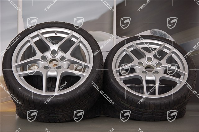 19" Komplet kół zimowych Carrera S II, felgi 8J x 19 ET57 + 11J x 19 ET 67, opony 235/35 R19 + 295/30 R19, czujniki RDK 433MHz