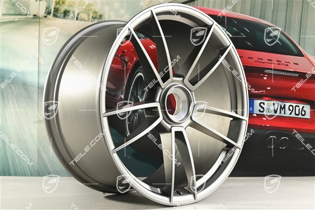 20+21" Felgensatz Turbo S, Felgen: vorne 8,5J x 20 ET40 + hinten 11J x 21 ET66, Platinum Seidenmatt