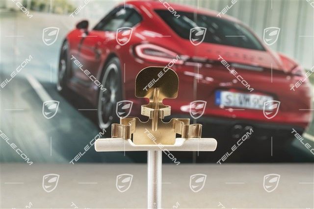 Rear axle fixed caliper spring, brake pad mouting