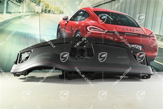 Dashboard, upper section, leather, black/carmine red, leather damaged