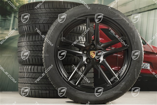 20-inch Turbo summer wheels set, rims 9J x 20 ET26 + 10J x 20 ET19 + Michelin summer tyres 265/45 R20 + 295/40 R20, Black satin mat, with TPMS