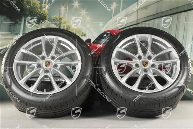 19-inch summer wheels set "Panamera S", rims 9J x 19 ET64 + 10,5 J x 19 ET62 + NEW Pirelli summer tires 265/45 R19 + 295/40 R19