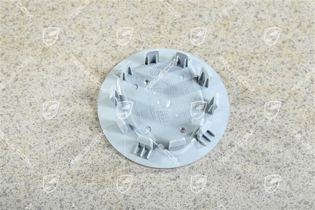 Hub cap, concave, emblem Rhodium, bright chrome