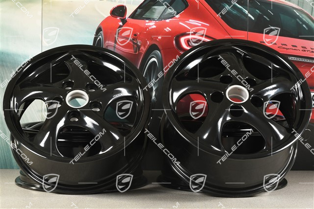 17" Felgensatz Carrera, 7J x 17 ET55 + 8,5J x 17 ET50, schwarz hochglanz