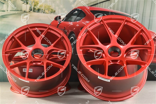 GT3RS Magnesium Leichtbau-Schmiederadsatz, Felgen 10J x 20 ET45 + 13J x 21 ET31, Pyrored