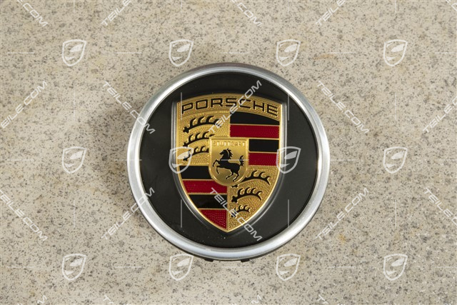 Radzierdeckel, Wappen farbig, schwarz seidenmatt