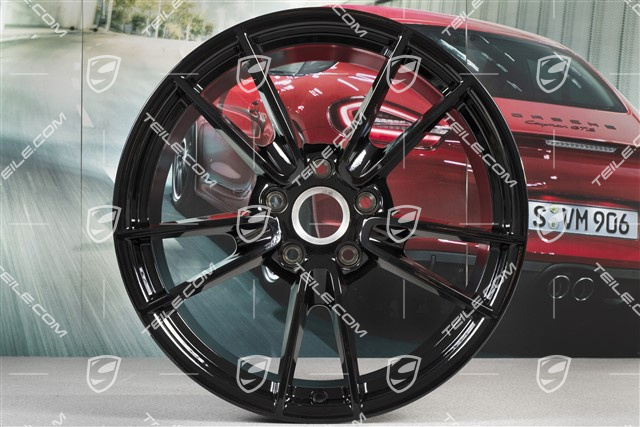 19+20" Felgensatz Carrera, Felgen: vorne 8,5J x 19 ET52 + hinten 11J x 20 ET66, Schwarz Hochglanz