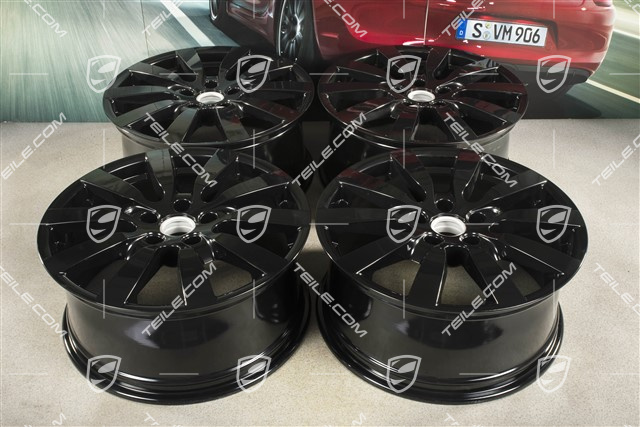 20" Komplet felg Cayenne SportDesign II, 9J x 20 ET57, czarny wysoki połysk