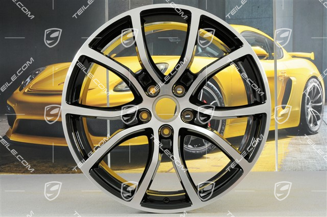21" Komplet felg Cayenne Exclusive Design, 11J x 21 ET58 + 9,5J x 21 ET46, czarny wysoki połysk