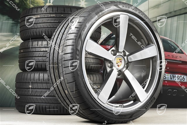 20+21-inch summer wheel set Carrera Exclusive Design, rims 8,5J x 20 ET53 + 11,5J x 21 ET67 + Pirelli summer tyres 245/35 R20 + 305/30 R21, with TPM