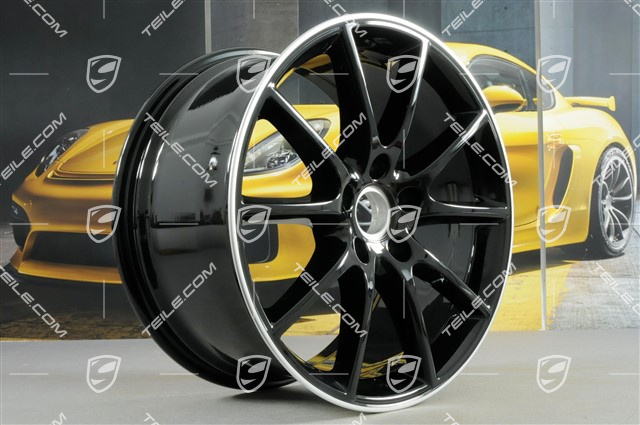20" komplet felg Cayenne Design, 10,5J x 20 ET64 + 9J x 20 ET50, Exclusiv, czarne ramiona