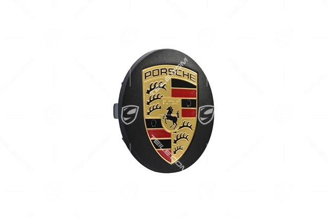 Radzierdeckel Satz, konvex, Wappen farbig, schwarz satin matt