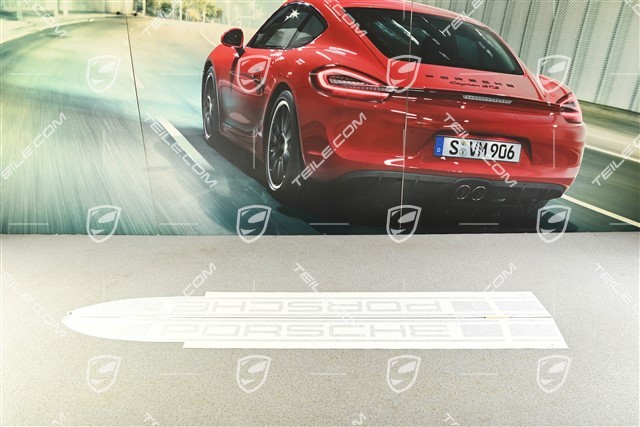 Dekorfolie Satz / Dekorstreifen, seitlich "PORSCHE", Schwarz