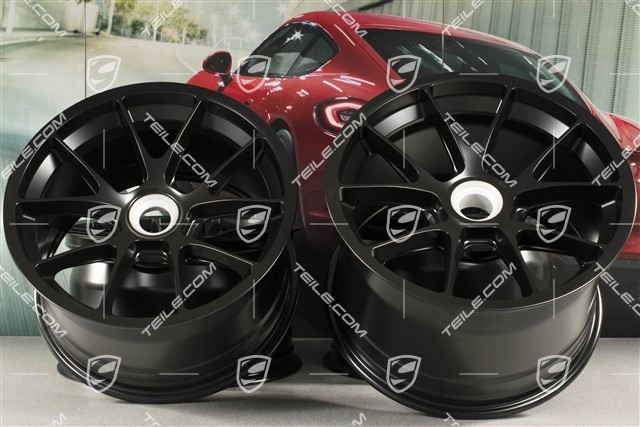 18" rims set GT3 CUP, 10,5J x 18 ET28 + 12J x 18 ET53, in black satin-mat