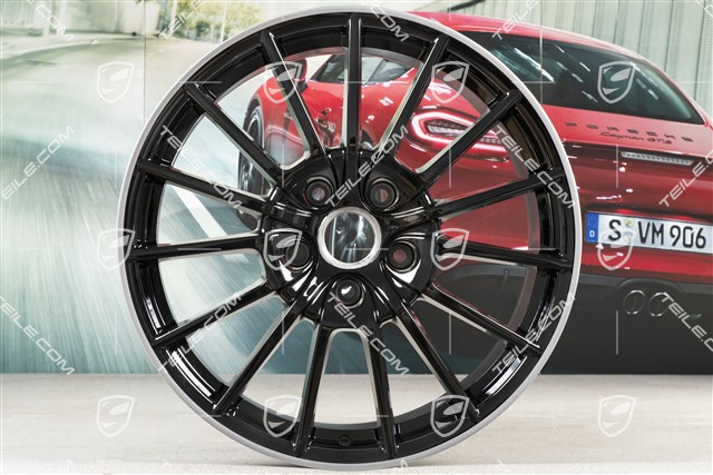 20" Felge Panamera Sport, 9,5J x 20 ET65, Felgenstern in Schwarz Hochglanz