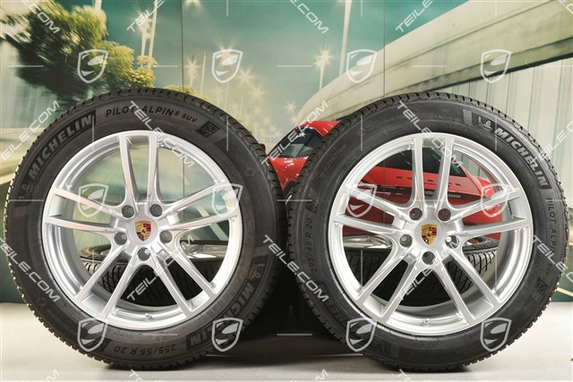 20-inch Cayenne Sport winter wheel set, rims 9J x 20 ET50 + 10,5J x 20 ET64 + Michelin winter tyres 255/55 R20 + 295/45 R20, with TPMS