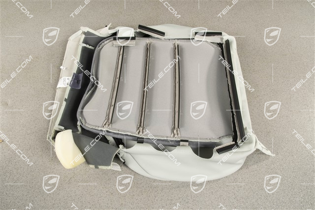 Front sport seat upholstery / cover, Leather, lower part / cushion, Pebble Grey, L